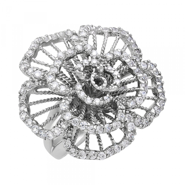 Серебряное кольцо с фианитом № 80894