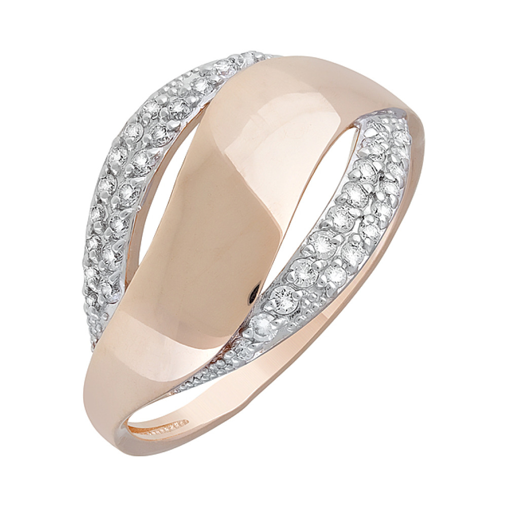 Золотое кольцо с фианитами № 127434