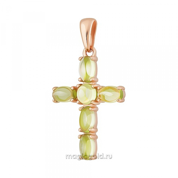 Золотая подвеска с хризолитом № 159037