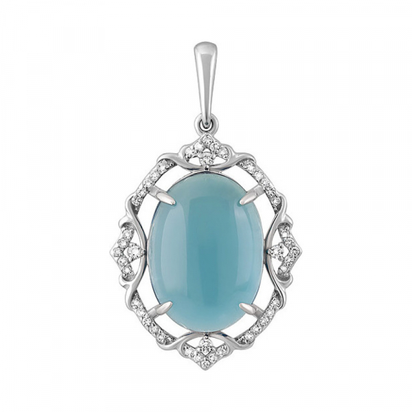 Серебряная подвеска с алпанитом и фианитом № 132558