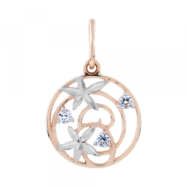 Золотая подвеска с фианитами № 111267