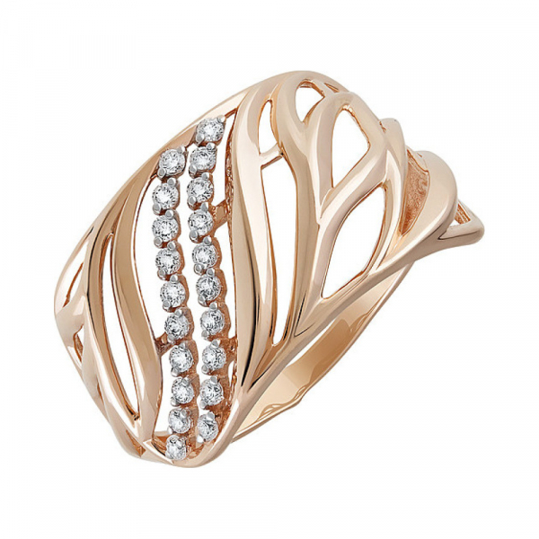 Золотое кольцо с фианитом № 134394