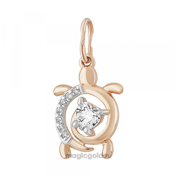 Золотая подвеска с фианитом № 155699