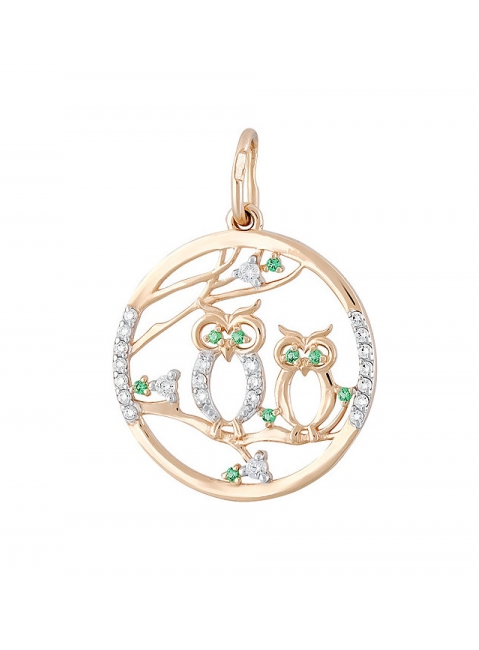 Золотая подвеска с фианитами № 129023