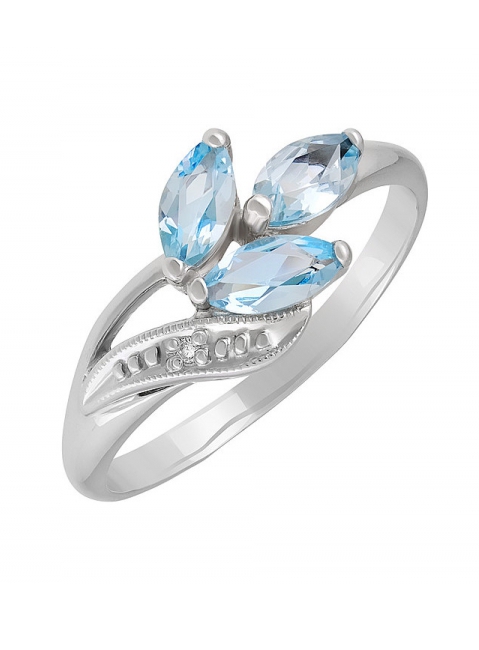 Серебряное кольцо с топазом № 132053