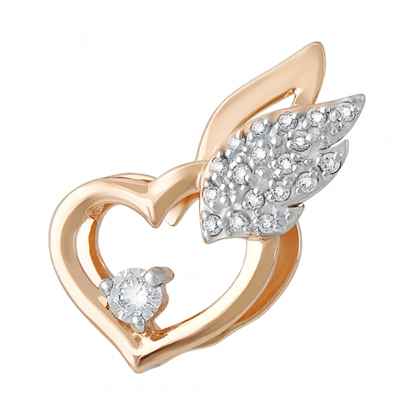 Золотая подвеска с фианитом № 131939