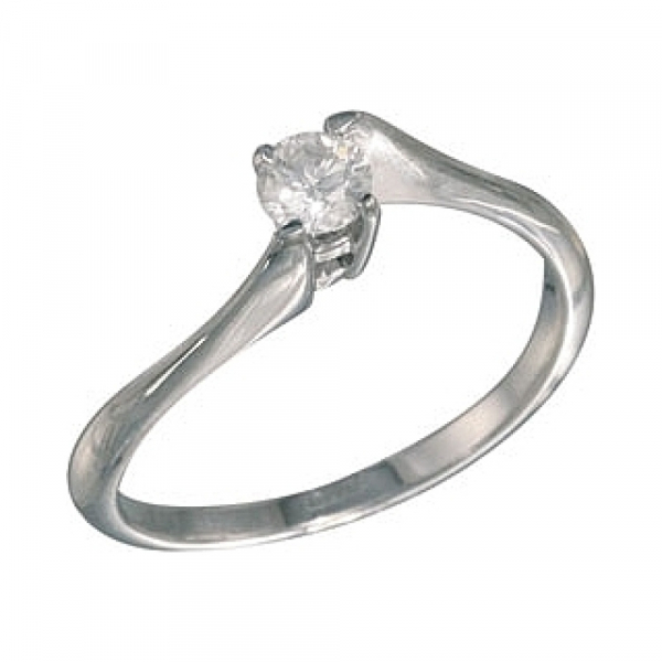 Золотое кольцо с бриллиантом № 112259