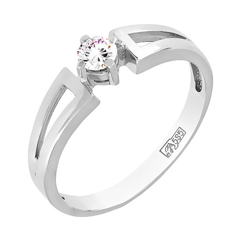 Золотое кольцо с бриллиантом № 128399