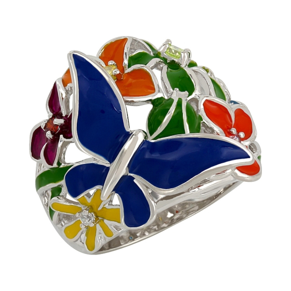 Серебряное кольцо с фианитом № 107324