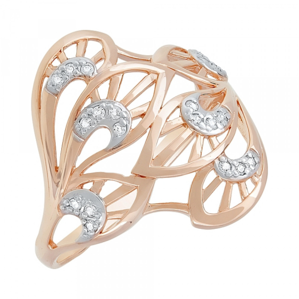 Золотое кольцо с фианитами № 115963