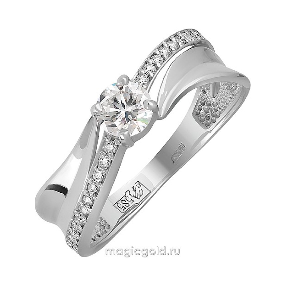 Золотое кольцо с бриллиантом № 138775