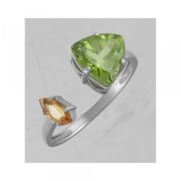 Серебряное кольцо с полудрагоценными вставками № 126890