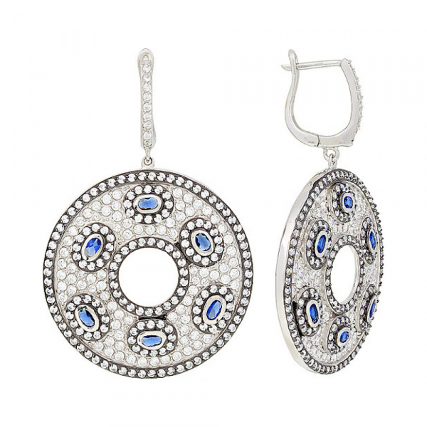 Серебряные серьги с фианитами № 118334