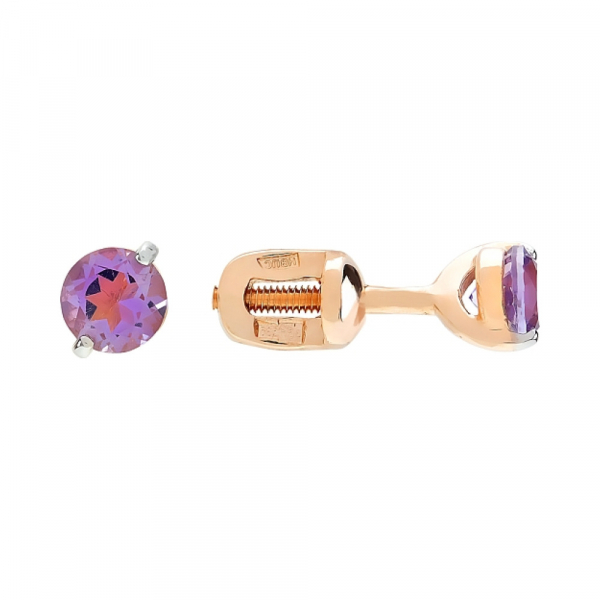 Пуссеты с аметистом № 107745