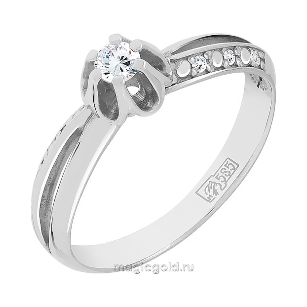 Золотое кольцо с бриллиантом № 116873