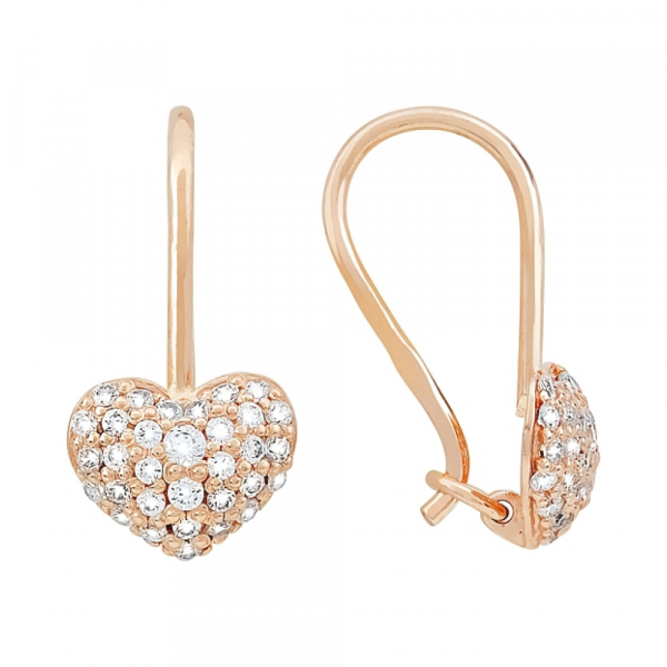 Золотые серьги с фианитом № 116733