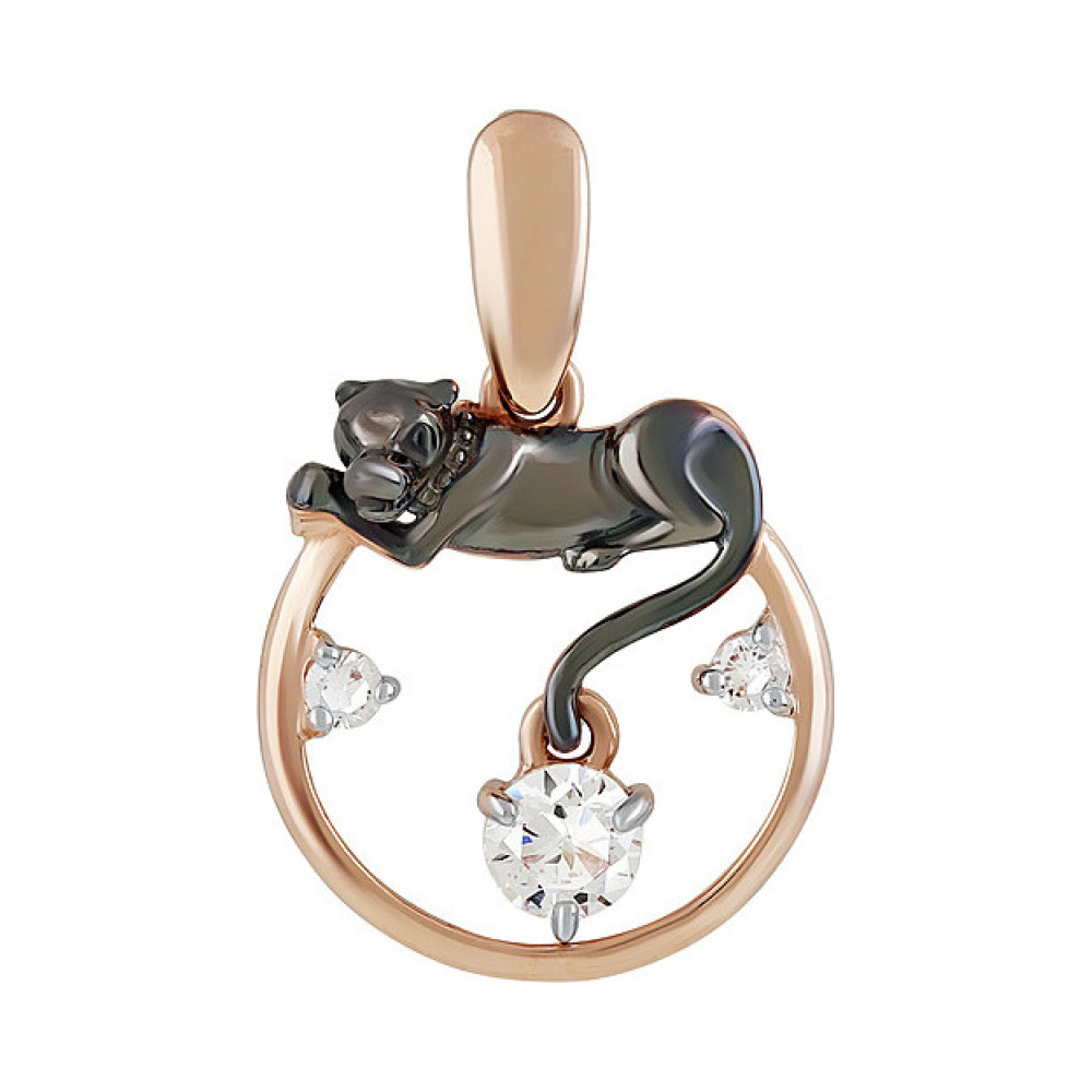 Золотая подвеска с фианитом № 138009