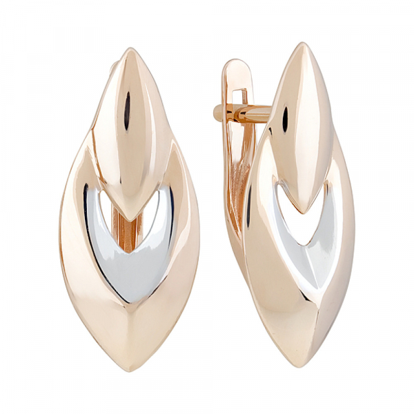 Золотые серьги без камня № 127583