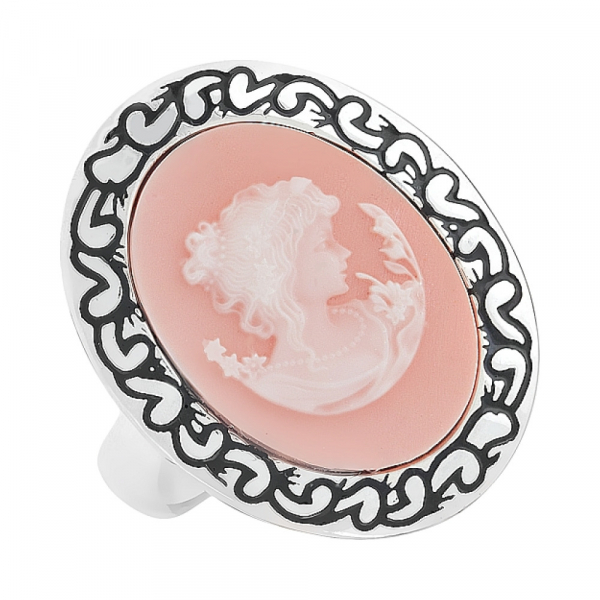 Серебряное кольцо с карбоном № 108435