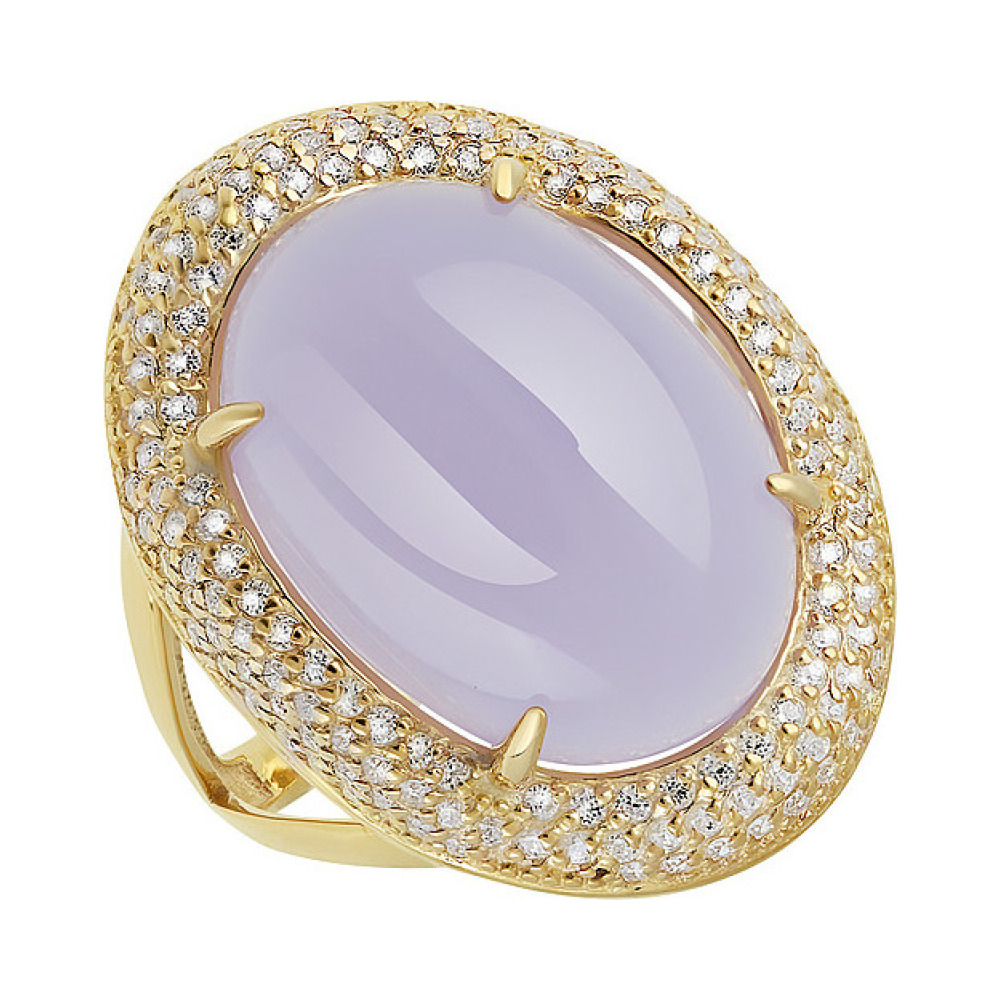 Серебряное кольцо с алпанитом , фианитом и золотым покрытием № 132375