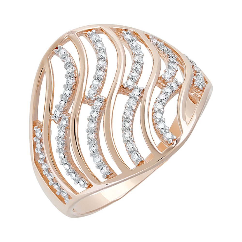 Золотое кольцо с фианитами № 123828