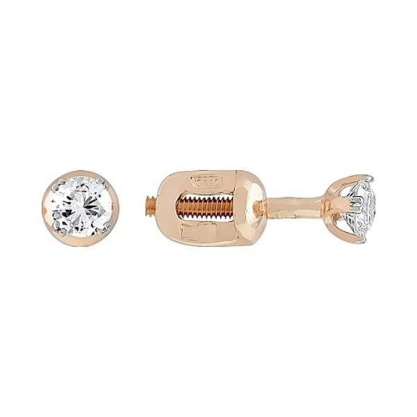 Пуссеты с бриллиантом № 109534