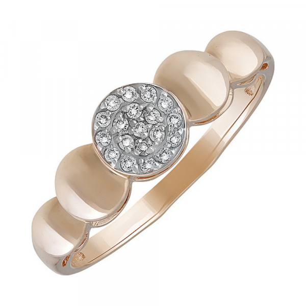 Золотое кольцо с фианитом № 135246