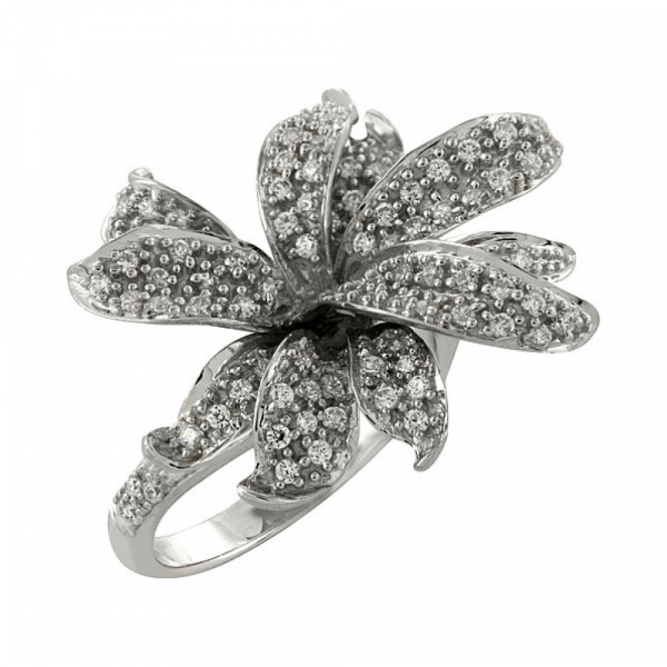 Серебряное кольцо с фианитами № 98197