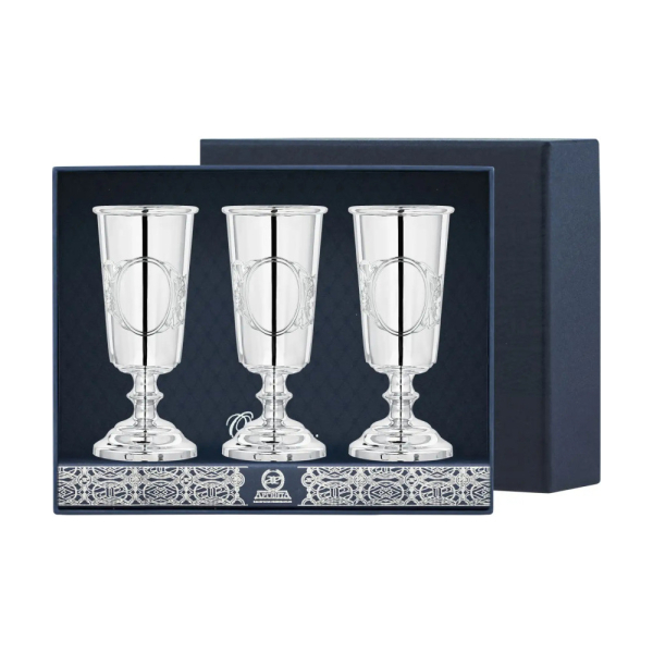 Набор рюмок Подарочная 3 предмета в футляре из серебра 925 пробы