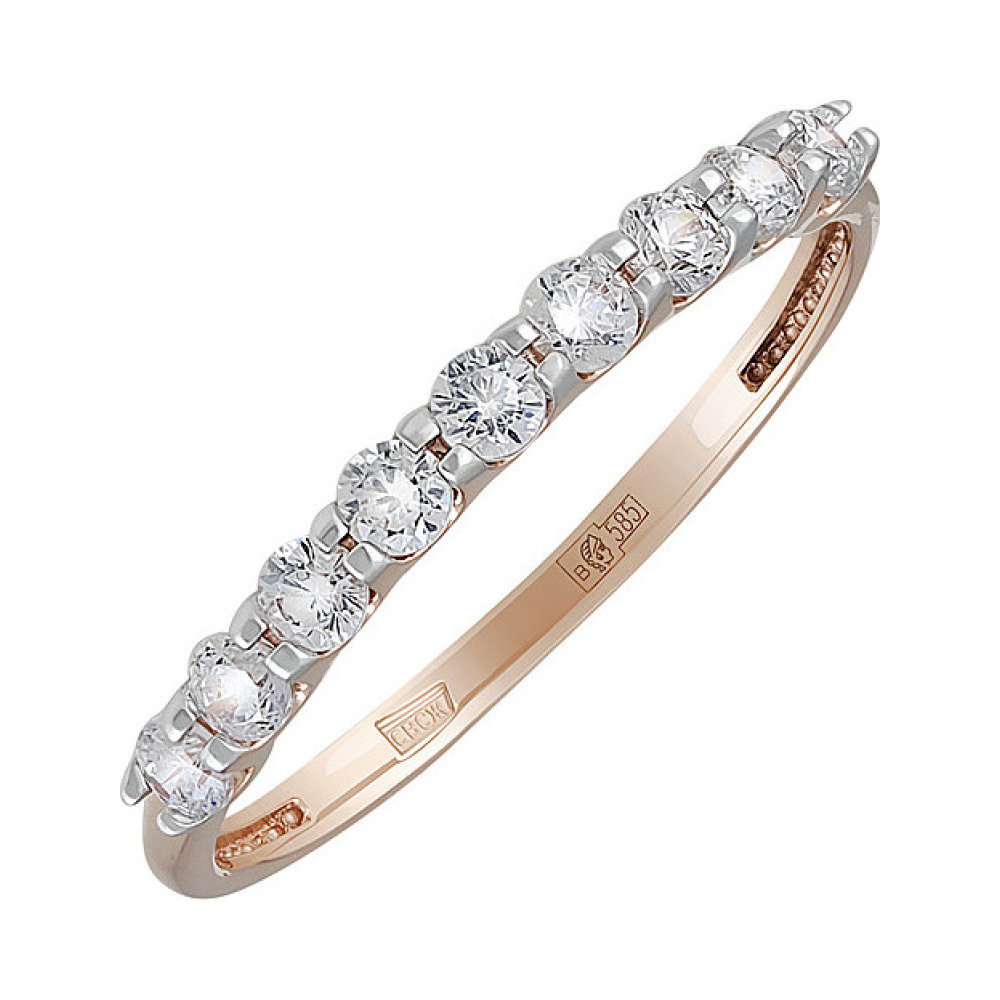 Золотое кольцо с фианитом № 134755