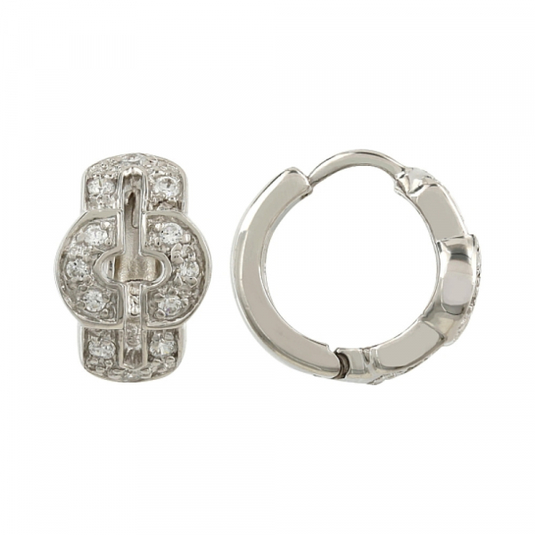 Серебряные серьги с фианитами № 106255