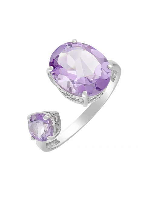 Серебряное кольцо с аметистом № 126901