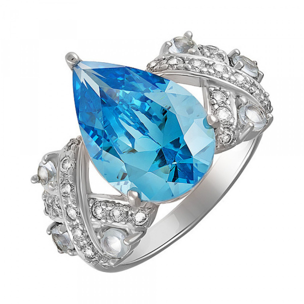 Серебряное кольцо с фианитом № 127670