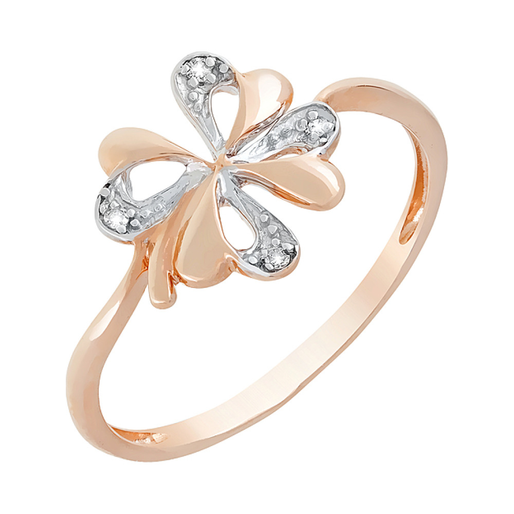 Золотое кольцо с бриллиантом № 98672