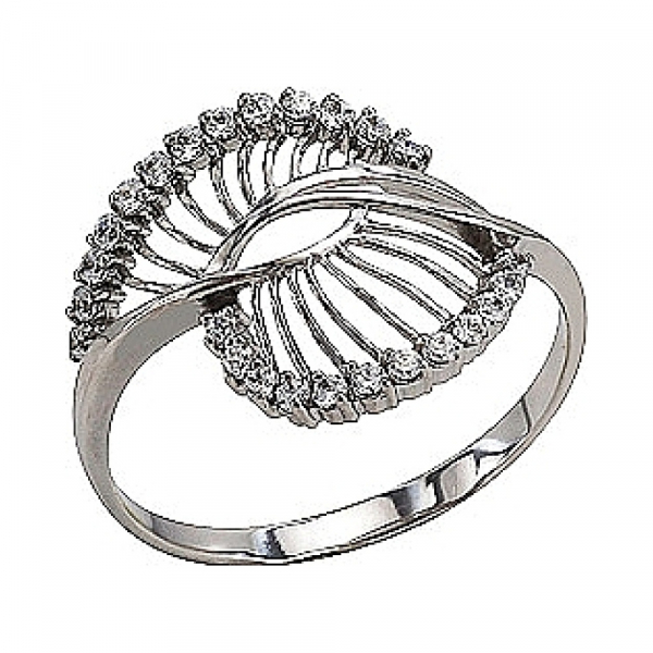 Золотое кольцо с фианитом № 76841