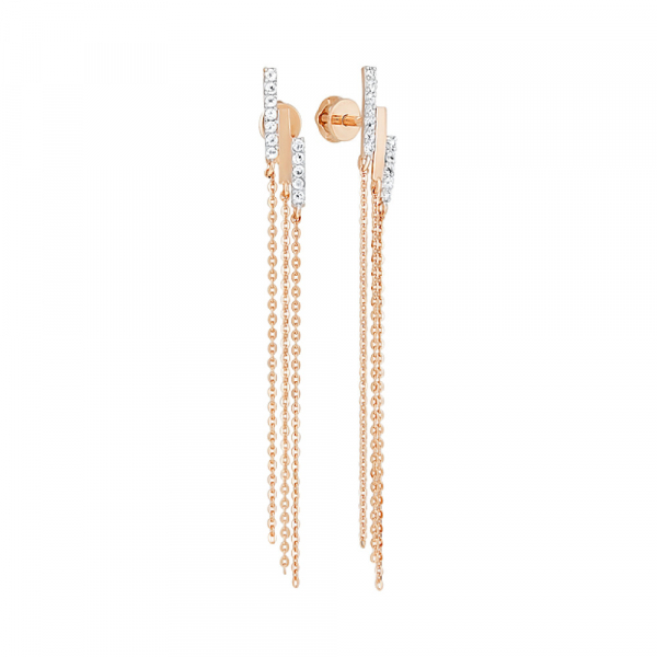 Золотые серьги с фианитами № 126784