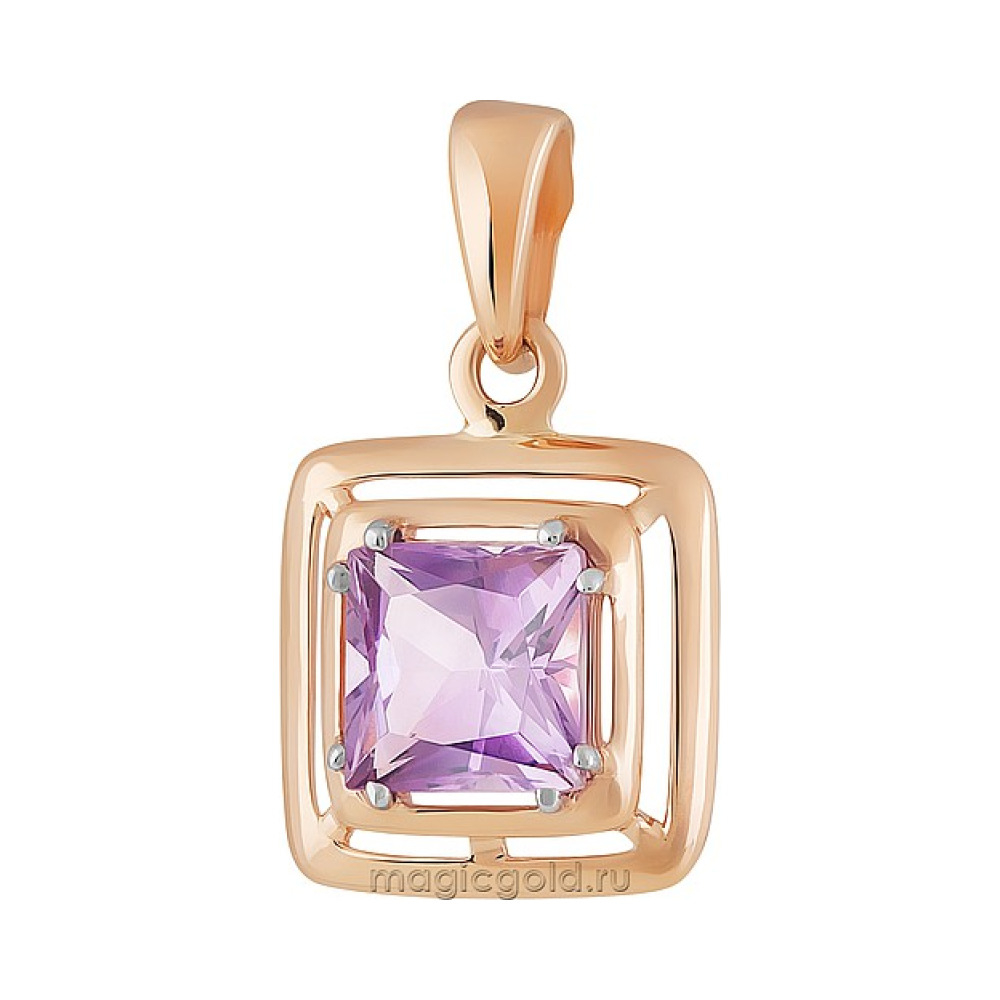 Золотая подвеска с аметистом № 160466