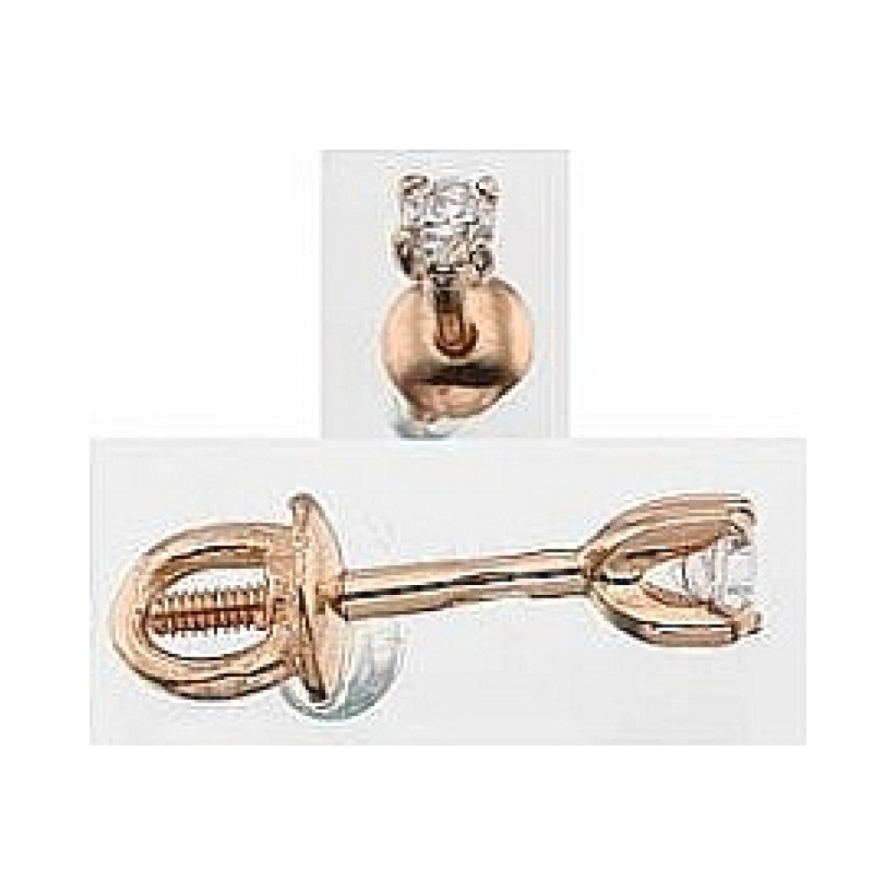 Золотые серьги с фианитом № 35885