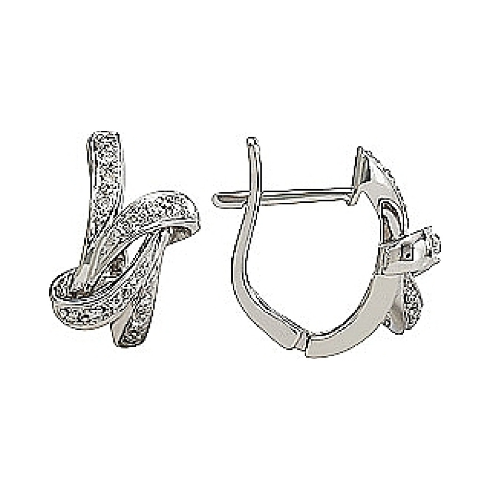 Золотые серьги с бриллиантом № 81935