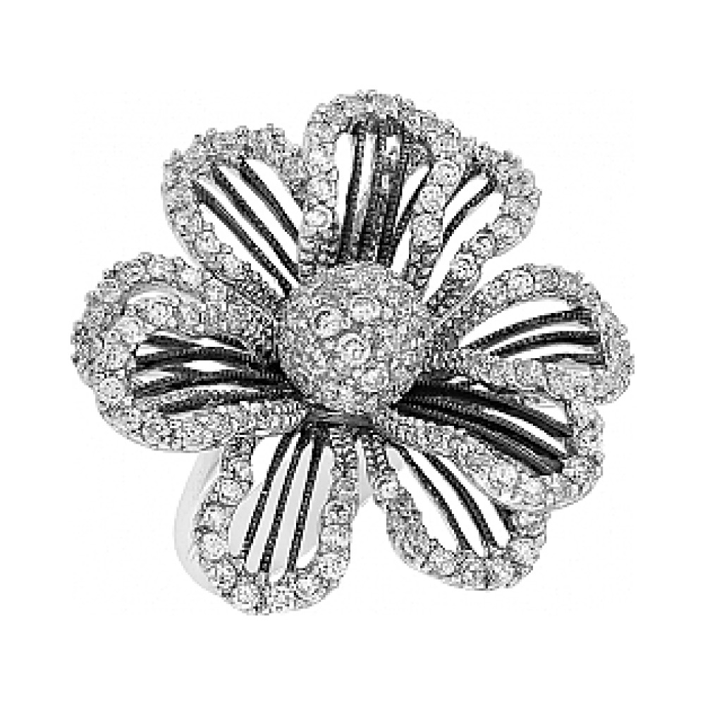 Серебряное кольцо с фианитом № 114287