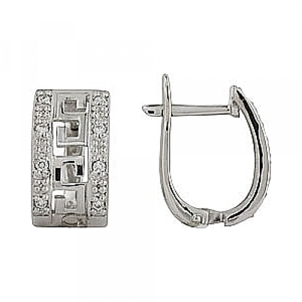 Золотые серьги с бриллиантом № 72179