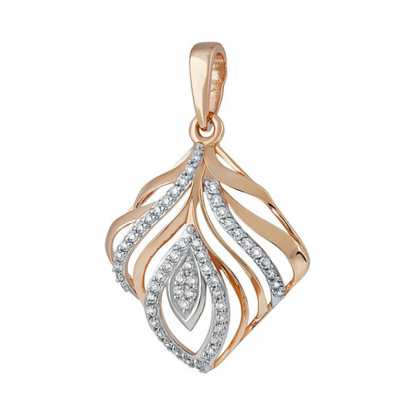 Золотая подвеска с фианитом № 138269