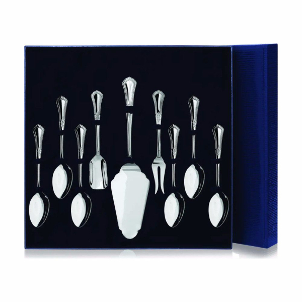 Набор чайный Фаворит: вилка для лимона, Ложка чайная, лопатка для пирожного, совок для сахара из серебра 925 пробы