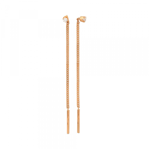 Золотые серьги с фианитом № 142271