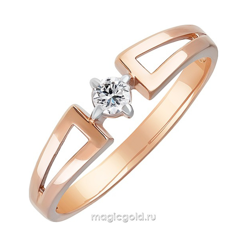 Золотое кольцо с бриллиантом № 79422