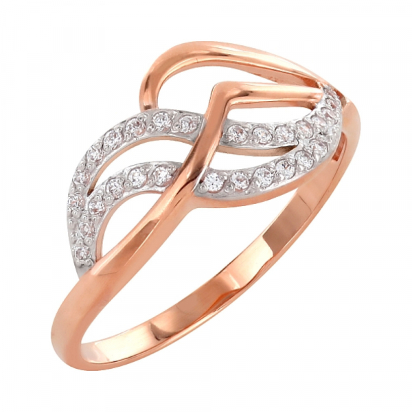 Золотое кольцо с фианитом № 83910