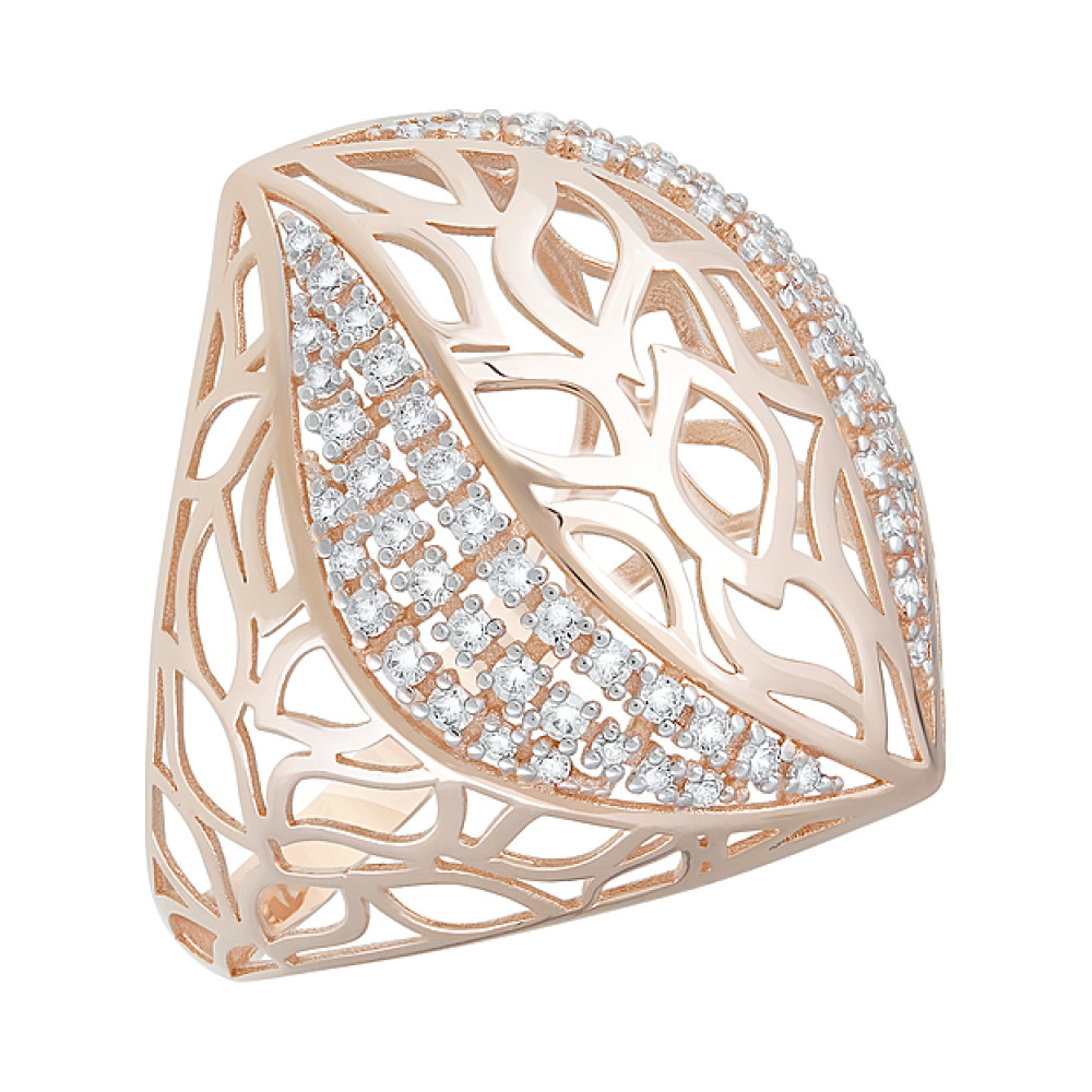 Золотое кольцо с фианитами № 126135