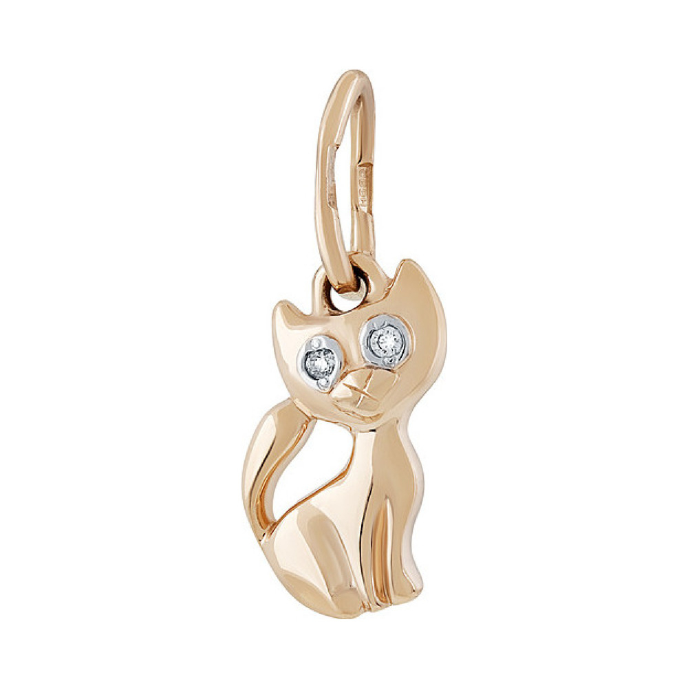 Золотая подвеска с фианитом № 135879