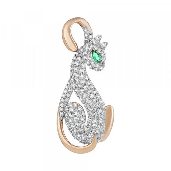 Золотая подвеска с фианитом № 138519