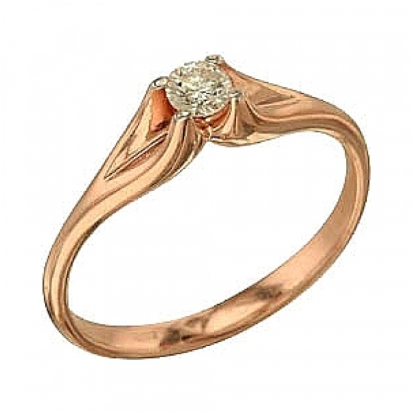 Золотое кольцо с бриллиантом № 83529